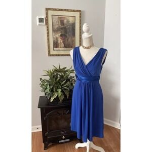Davids Bridal bridesmaid dress size 6 Blue Sleeveless Open Back Zipper